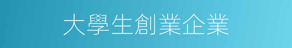 大學生創業企業的同義詞