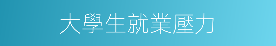 大學生就業壓力的同義詞