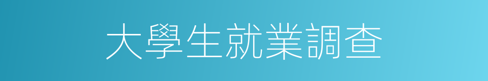 大學生就業調查的同義詞