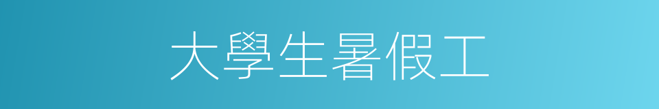 大學生暑假工的同義詞