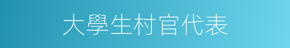 大學生村官代表的同義詞