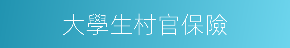 大學生村官保險的同義詞