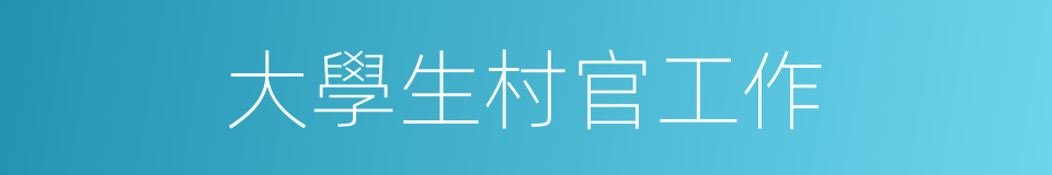 大學生村官工作的同義詞