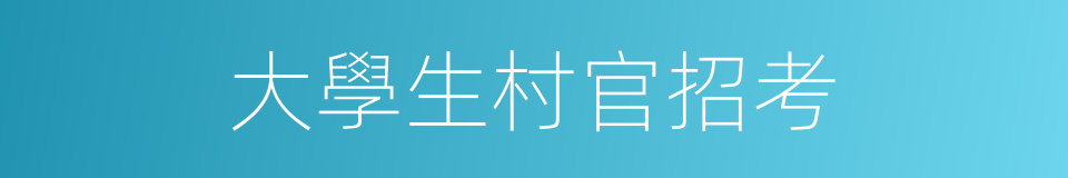 大學生村官招考的同義詞