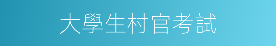 大學生村官考試的同義詞