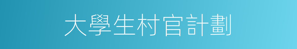 大學生村官計劃的同義詞