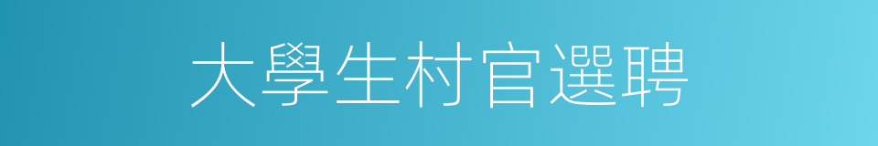 大學生村官選聘的同義詞