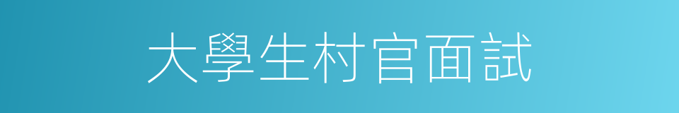 大學生村官面試的同義詞