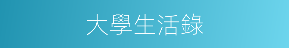 大學生活錄的同義詞