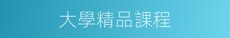 大學精品課程的同義詞