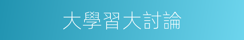 大學習大討論的同義詞