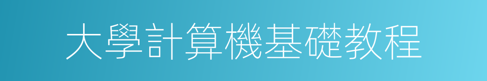 大學計算機基礎教程的同義詞