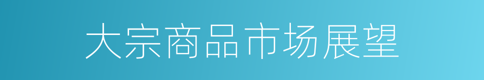 大宗商品市场展望的同义词