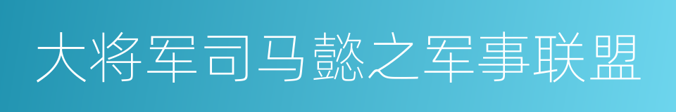 大将军司马懿之军事联盟的同义词