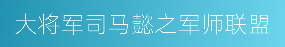 大将军司马懿之军师联盟的同义词