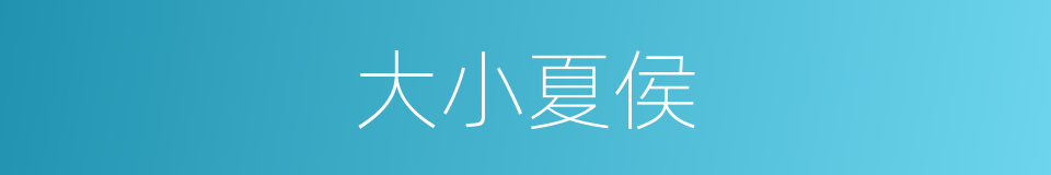 大小夏侯的意思