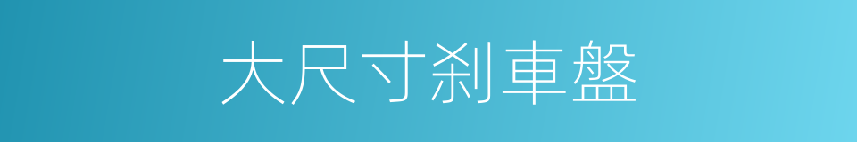 大尺寸刹車盤的同義詞