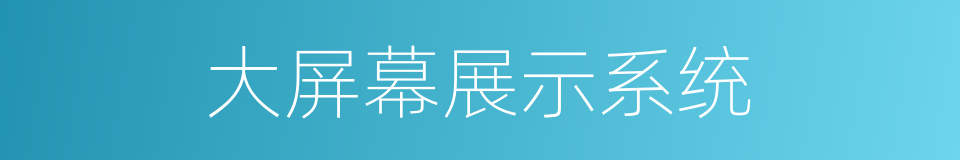 大屏幕展示系统的同义词