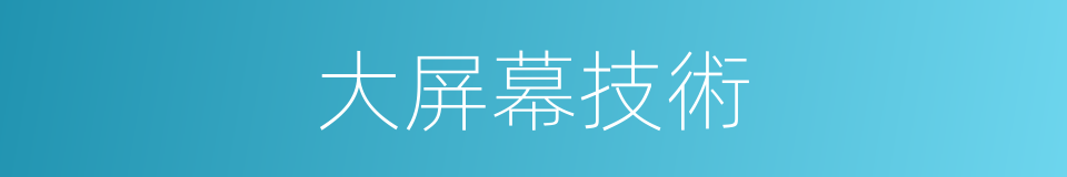 大屏幕技術的同義詞