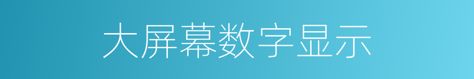 大屏幕数字显示的同义词