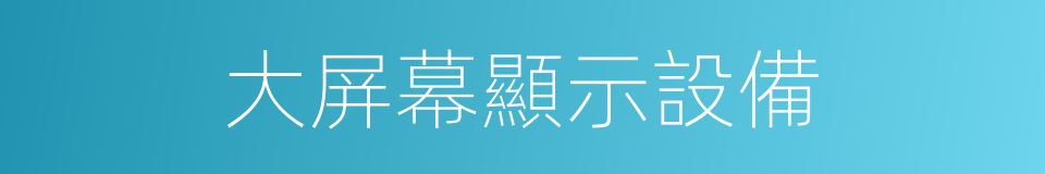 大屏幕顯示設備的同義詞