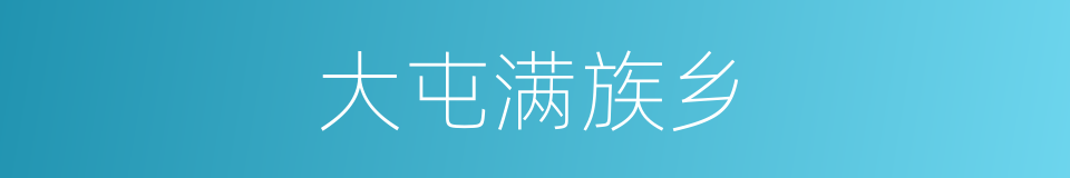大屯满族乡的同义词