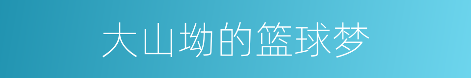 大山坳的篮球梦的同义词