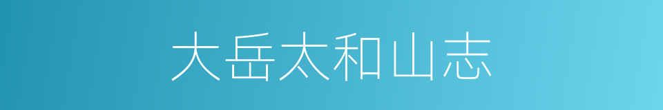 大岳太和山志的同义词