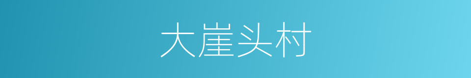 大崖头村的同义词
