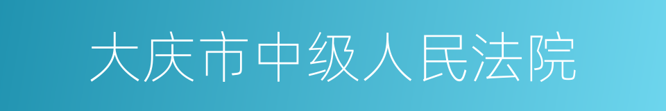 大庆市中级人民法院的同义词