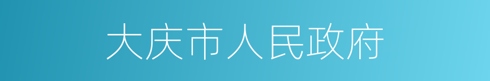 大庆市人民政府的同义词