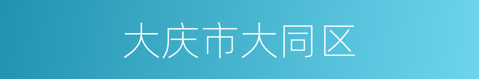 大庆市大同区的同义词