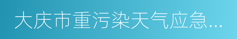 大庆市重污染天气应急预案的同义词