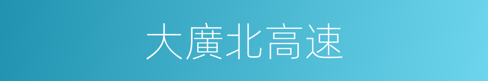 大廣北高速的同義詞
