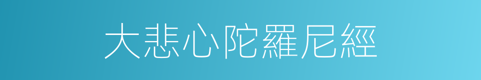 大悲心陀羅尼經的同義詞