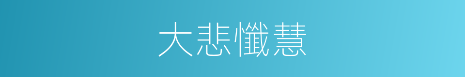 大悲懺慧的同義詞