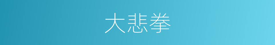 大悲拳的同义词