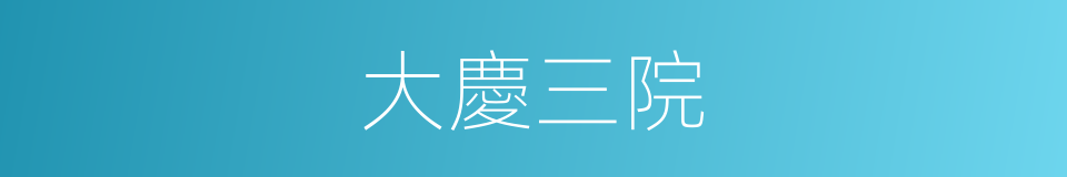 大慶三院的同義詞