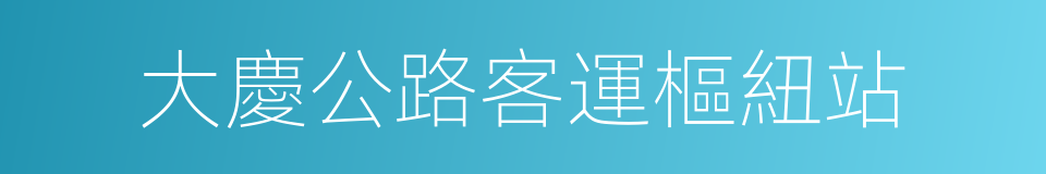 大慶公路客運樞紐站的同義詞