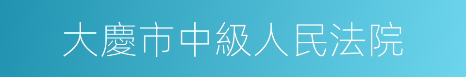 大慶市中級人民法院的同義詞