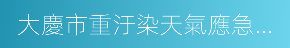 大慶市重汙染天氣應急預案的同義詞