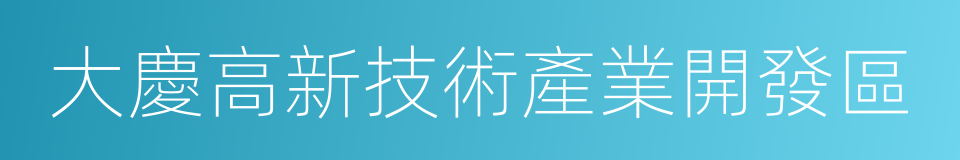 大慶高新技術產業開發區的同義詞