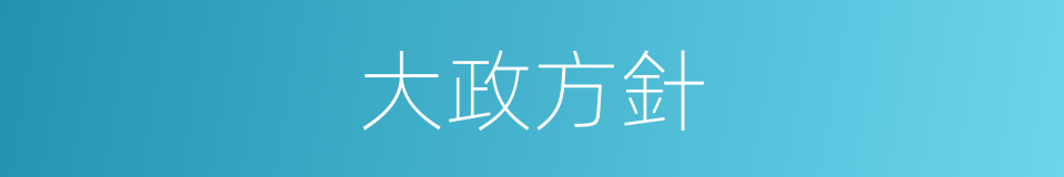大政方針的意思
