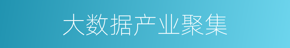 大数据产业聚集的同义词