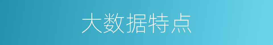 大数据特点的同义词