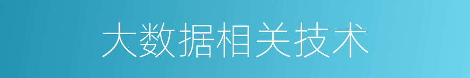 大数据相关技术的同义词