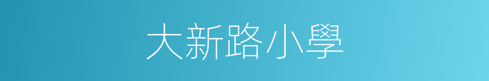 大新路小學的同義詞