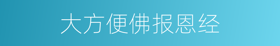 大方便佛报恩经的同义词