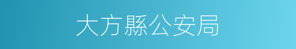 大方縣公安局的同義詞