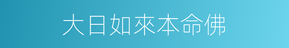 大日如來本命佛的同義詞